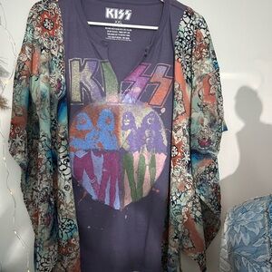 Kiss Kids Short Sleeve Tee - Purple and Multicolor